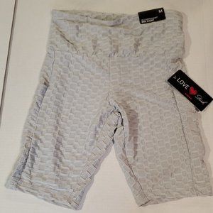 NWT Love Streak Cell Phone Bike Pocket Gray Shorts Women's Medium New With Tags